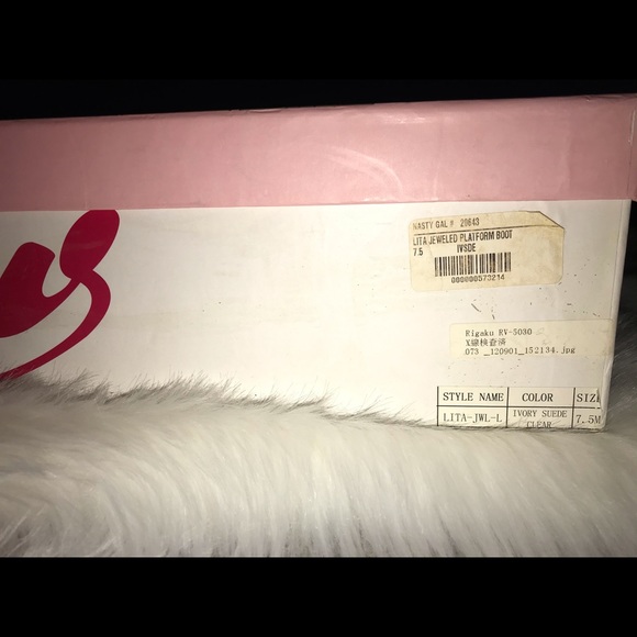 Jeffrey Campbell White Ankle Boots with Iridescent Accents - Picture 8 of 8